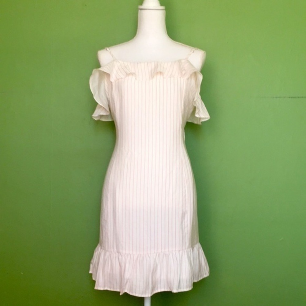 NWT LOST AND WANDER‎ orange and white striped dress